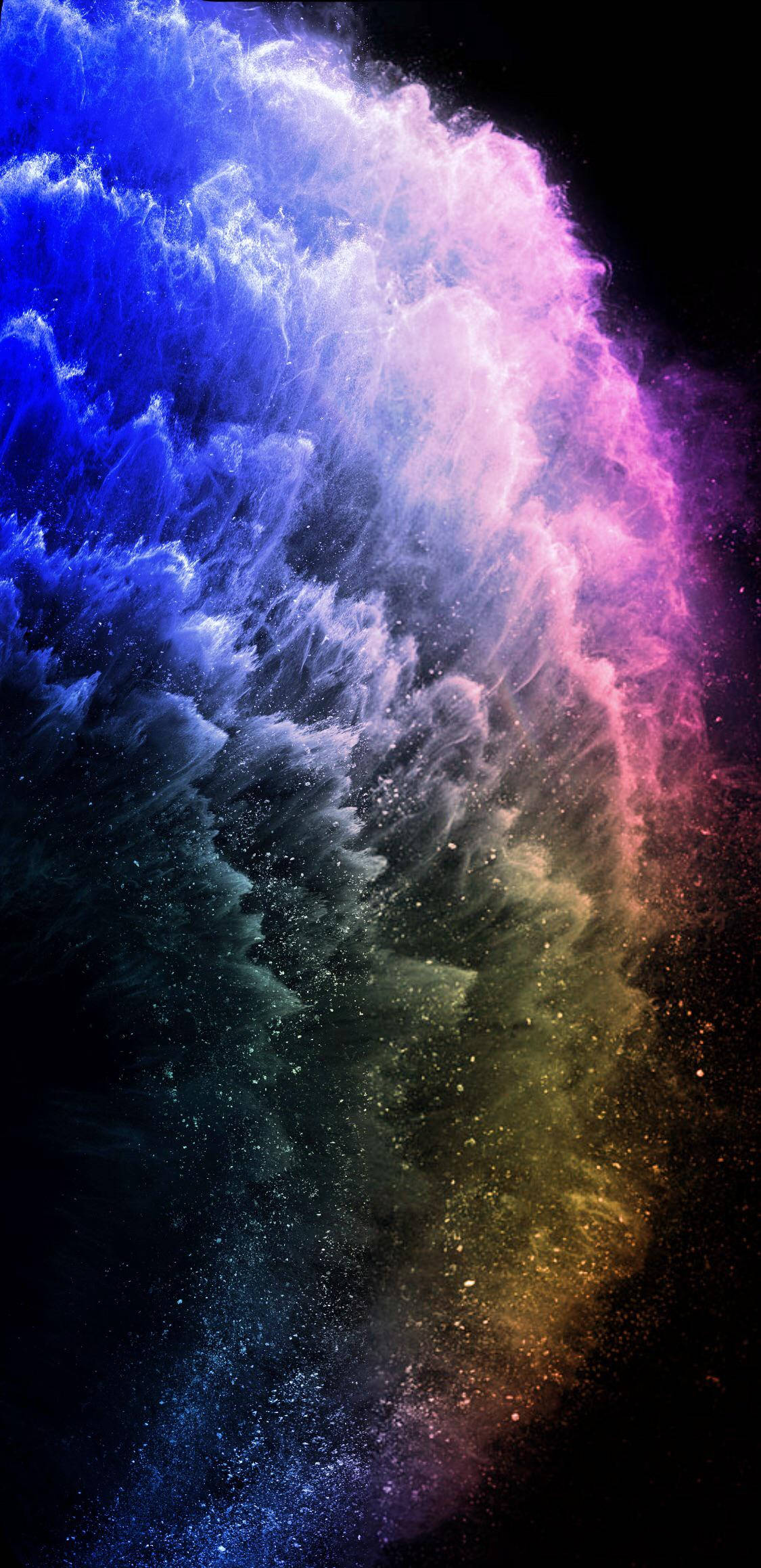 Tumayo kasama ang kagandahan ng Asul, Puti, at Lila Gradient iPhone 11 Cover! Wallpaper