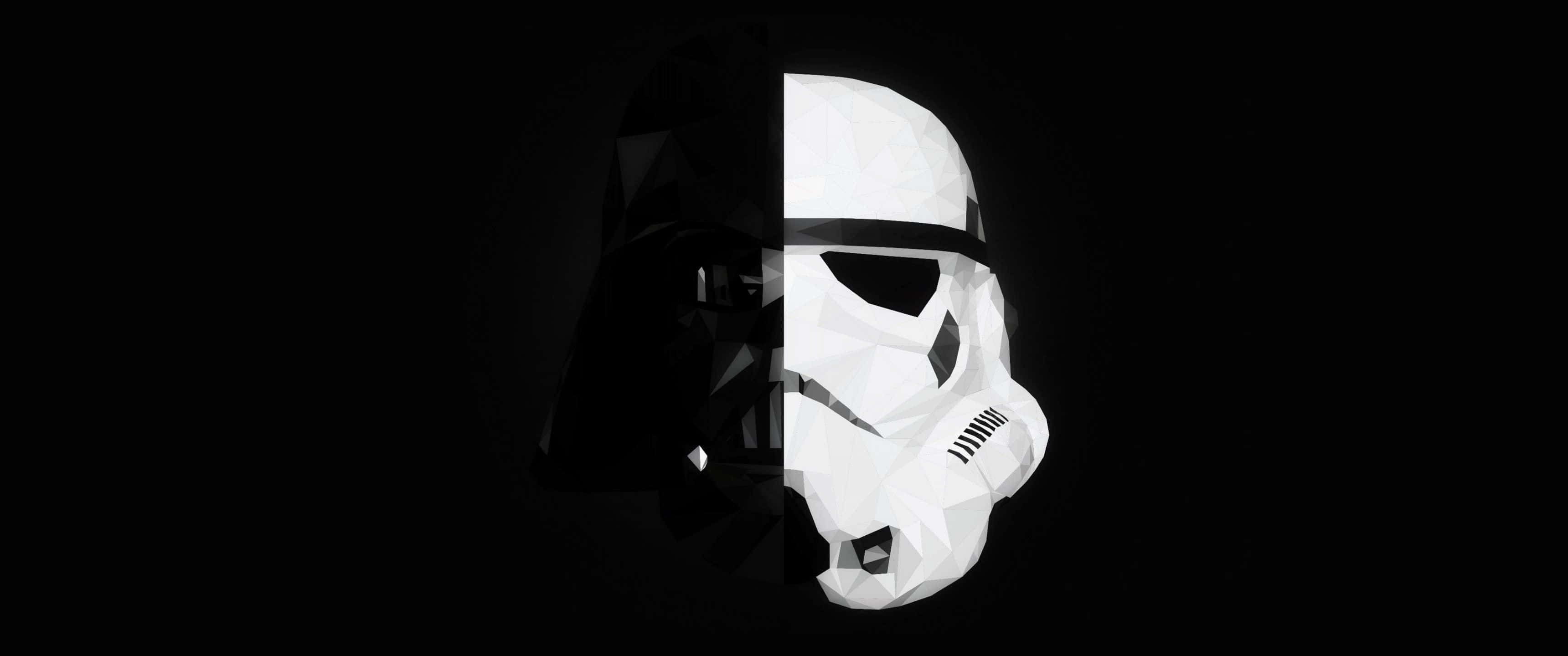 Star Wars Darth Vader At Stormtrooper Cool Dual Monitor Wallpaper
