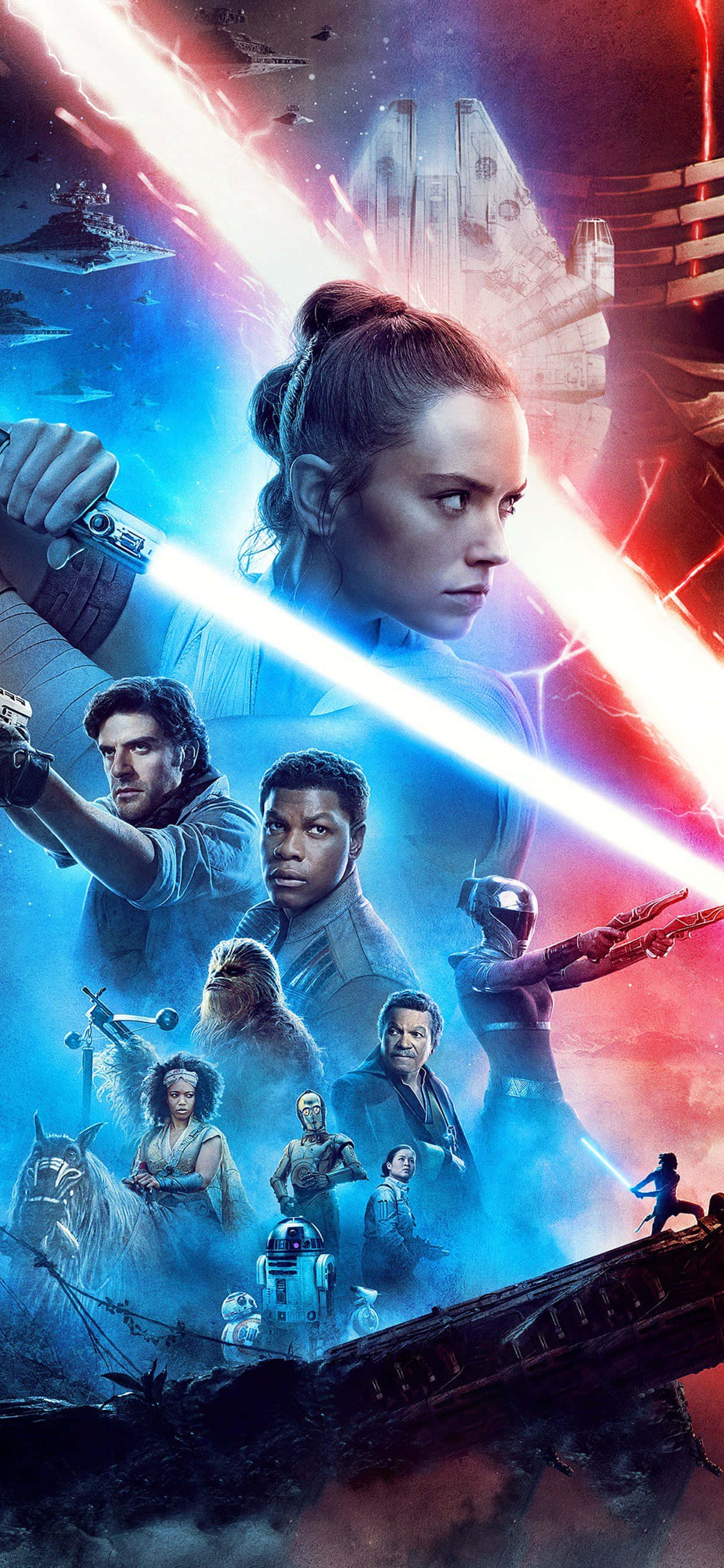 Star Wars Rey And Companions Background Wallpaper
