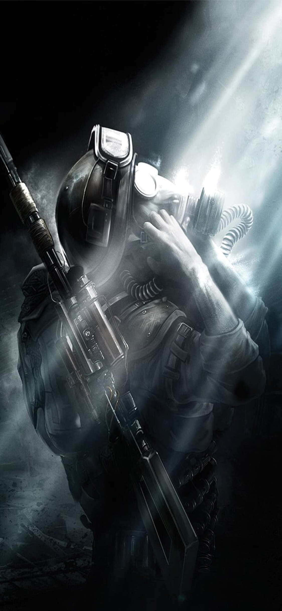 Tumitingin sa Matalim na Liwanag iPhone X Metro Last Light Background Wallpaper