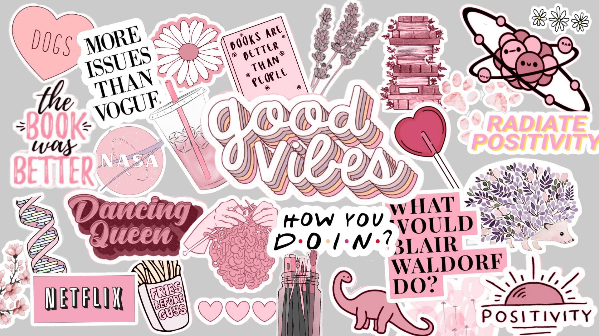 Sticker Collage Mula sa Pinterest Laptop Wallpaper