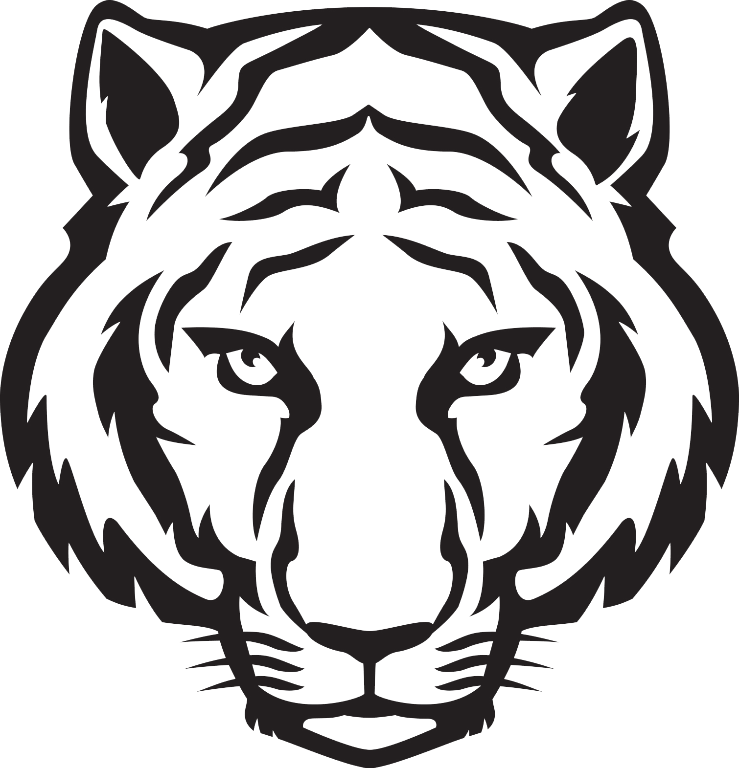 Stiladong Ulo ng Tigre Graphics Wallpaper