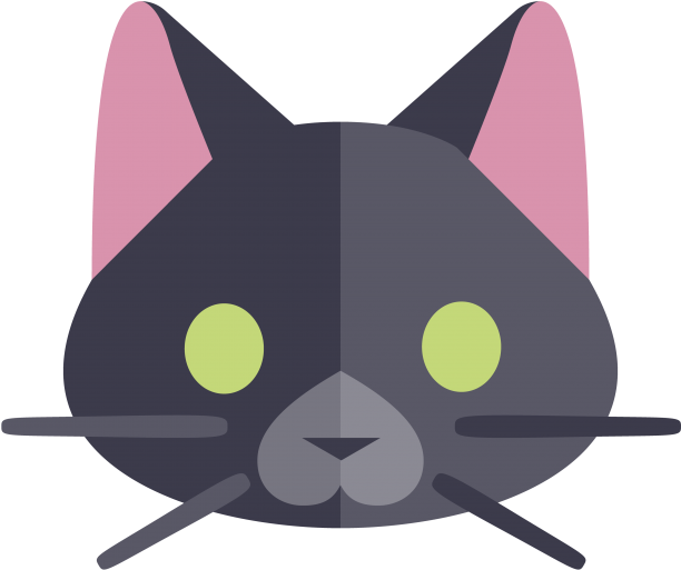 Stilized na Itim na Pusa na Graphic Wallpaper