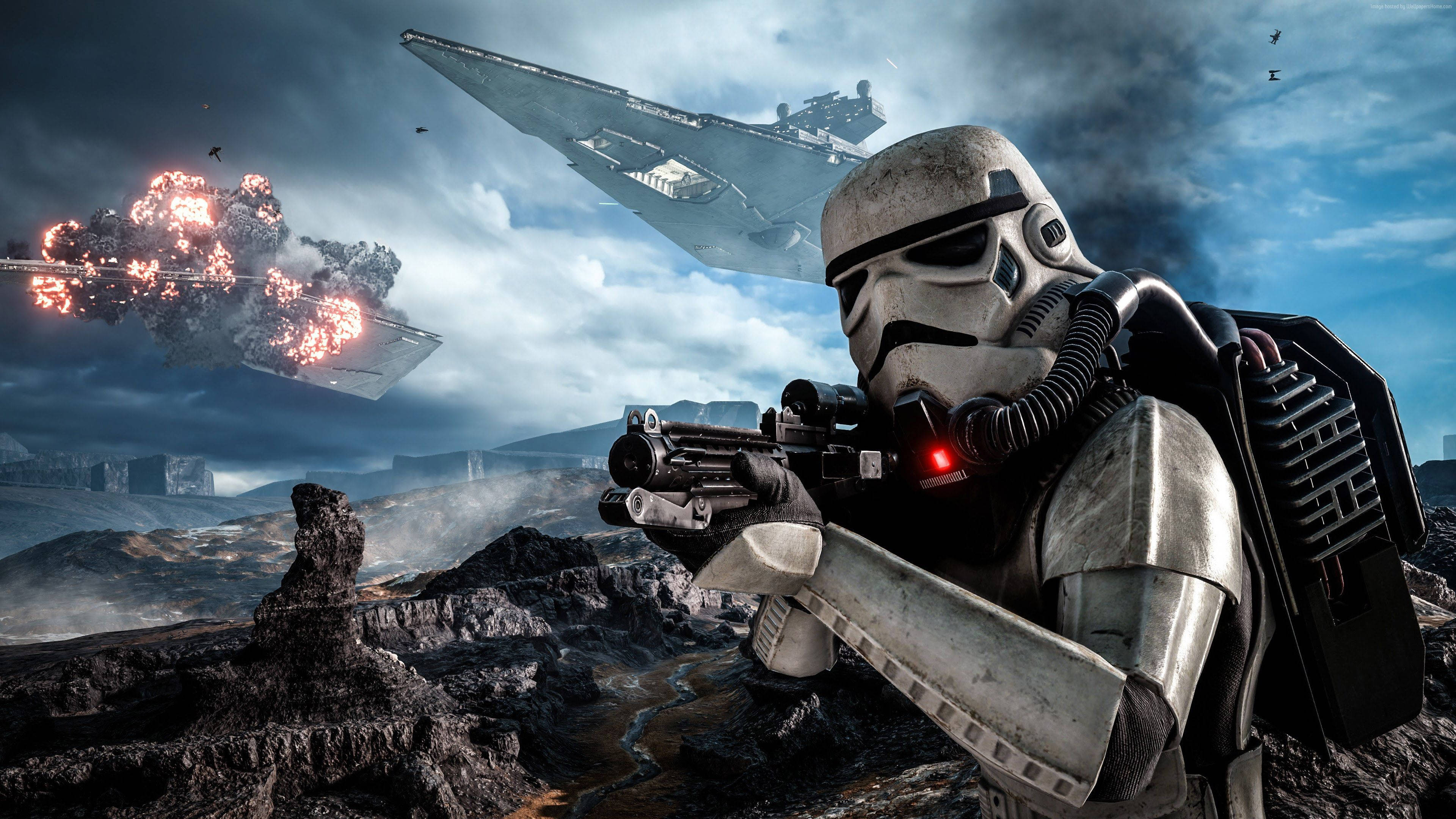 Stormtrooper, nagpapatibay ng Galactic Empire sa Star Wars universe Wallpaper