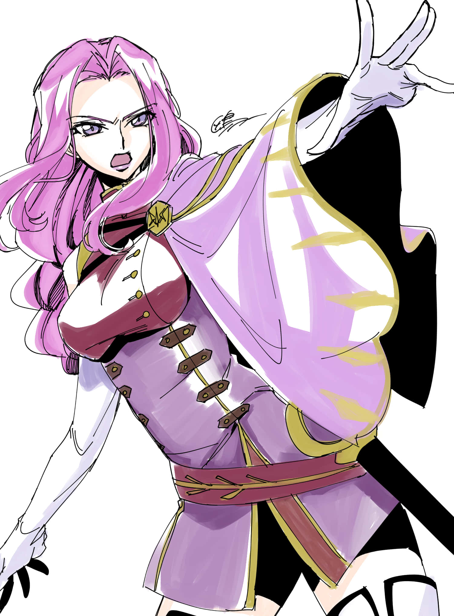Napakagandang si Cornelia Li Britannia na nag-pose sa kanyang iconic na kasuotan. Wallpaper
