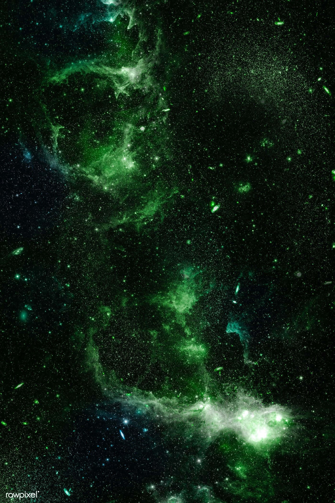 Stunning Green Galaxy Background Wallpaper