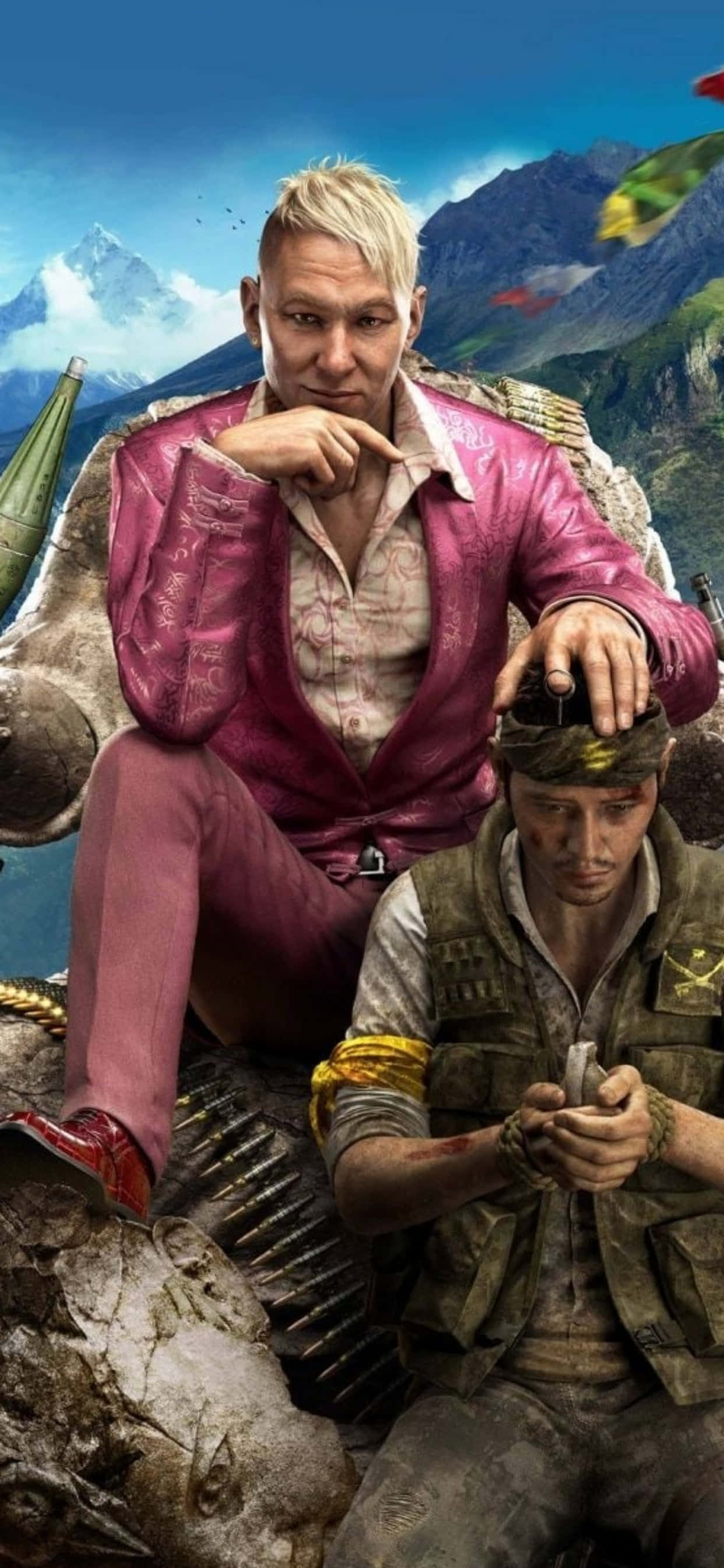 Sumali sa mga mabangis na pakikipagsapalaran gamit ang iPhone Xs Max at Far Cry 4. Wallpaper