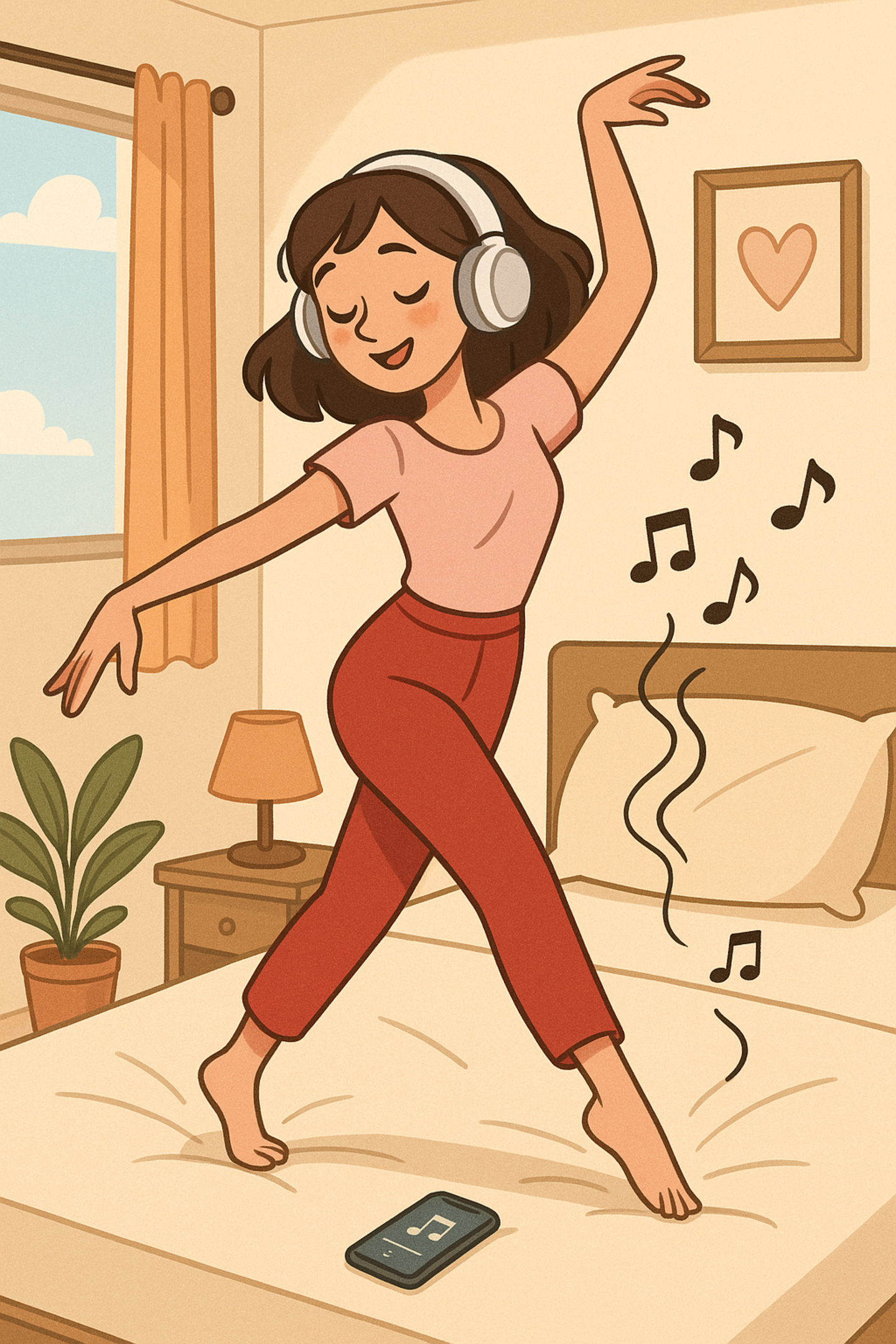 Sumasayaw ang Babae sa Magandang Musika Wallpaper