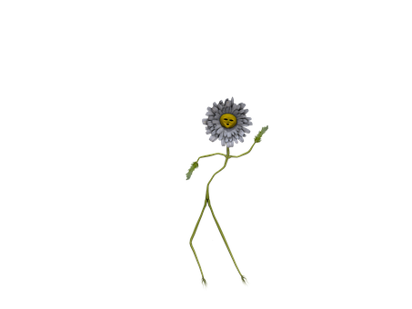 Sumasayaw na Daisy na May Nakangiting Mukha Wallpaper