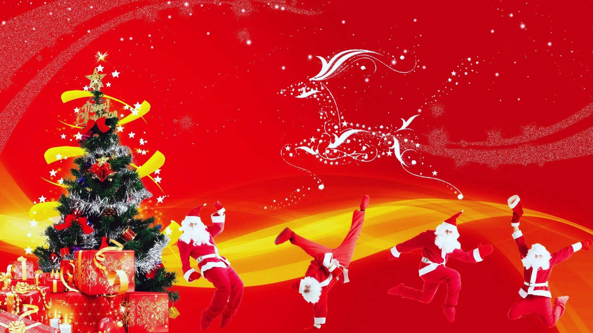 Sumasayaw na si Santa Claus Nakakatawang Pasko Wallpaper