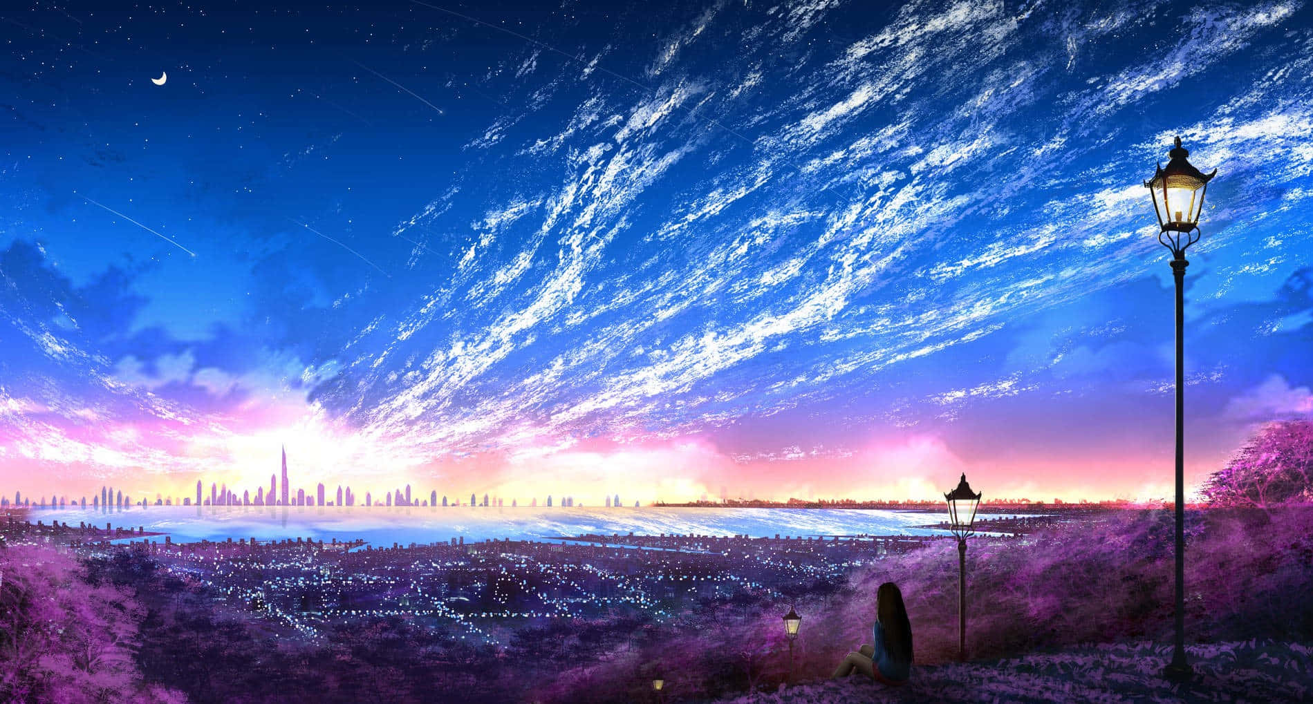 Sumisid sa Kaakit-akit na Mundo ng Purple Anime Wallpaper
