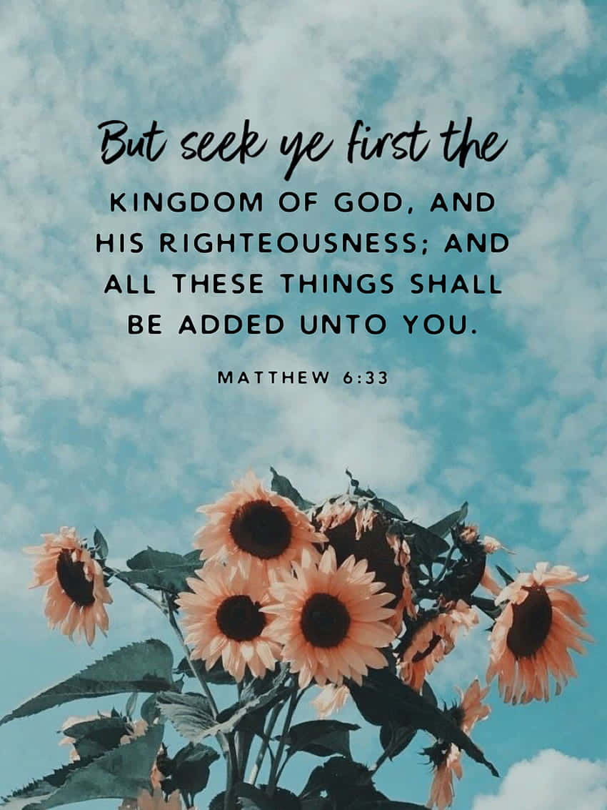 Sunflower Girly Bible Verse sa Langit Wallpaper