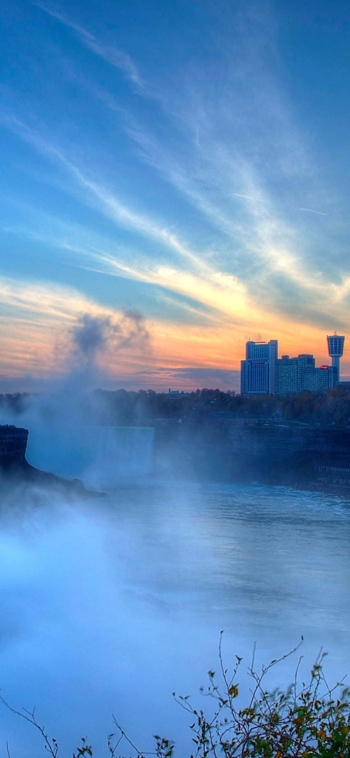 Sunrise iPhone X Niagara Falls Background Wallpaper