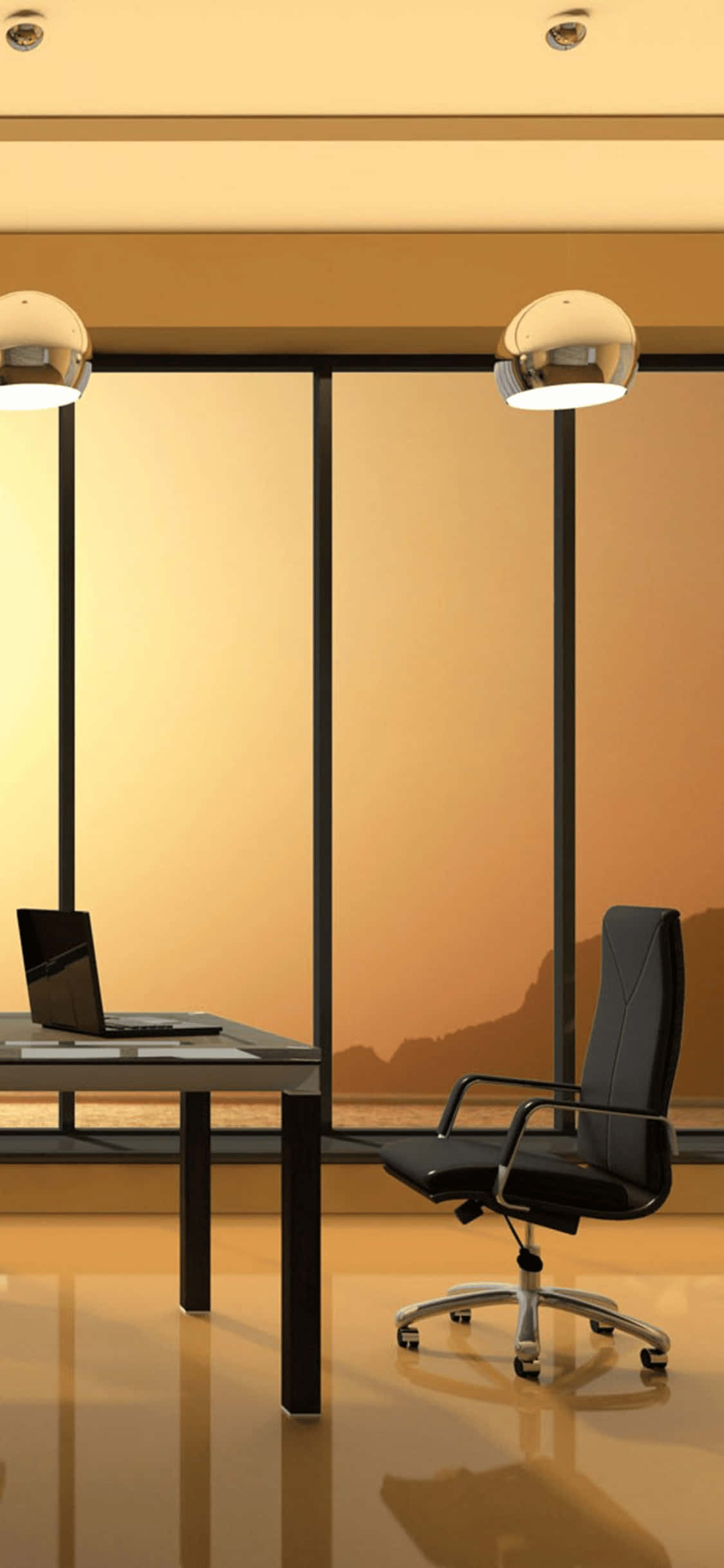 Sunset Windows iPhone X Office Background Wallpaper