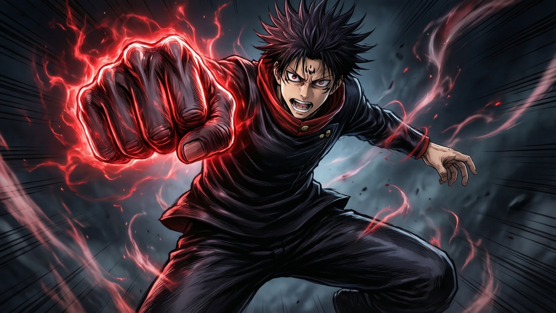 Suntok ni Yuji na Black Flash Wallpaper