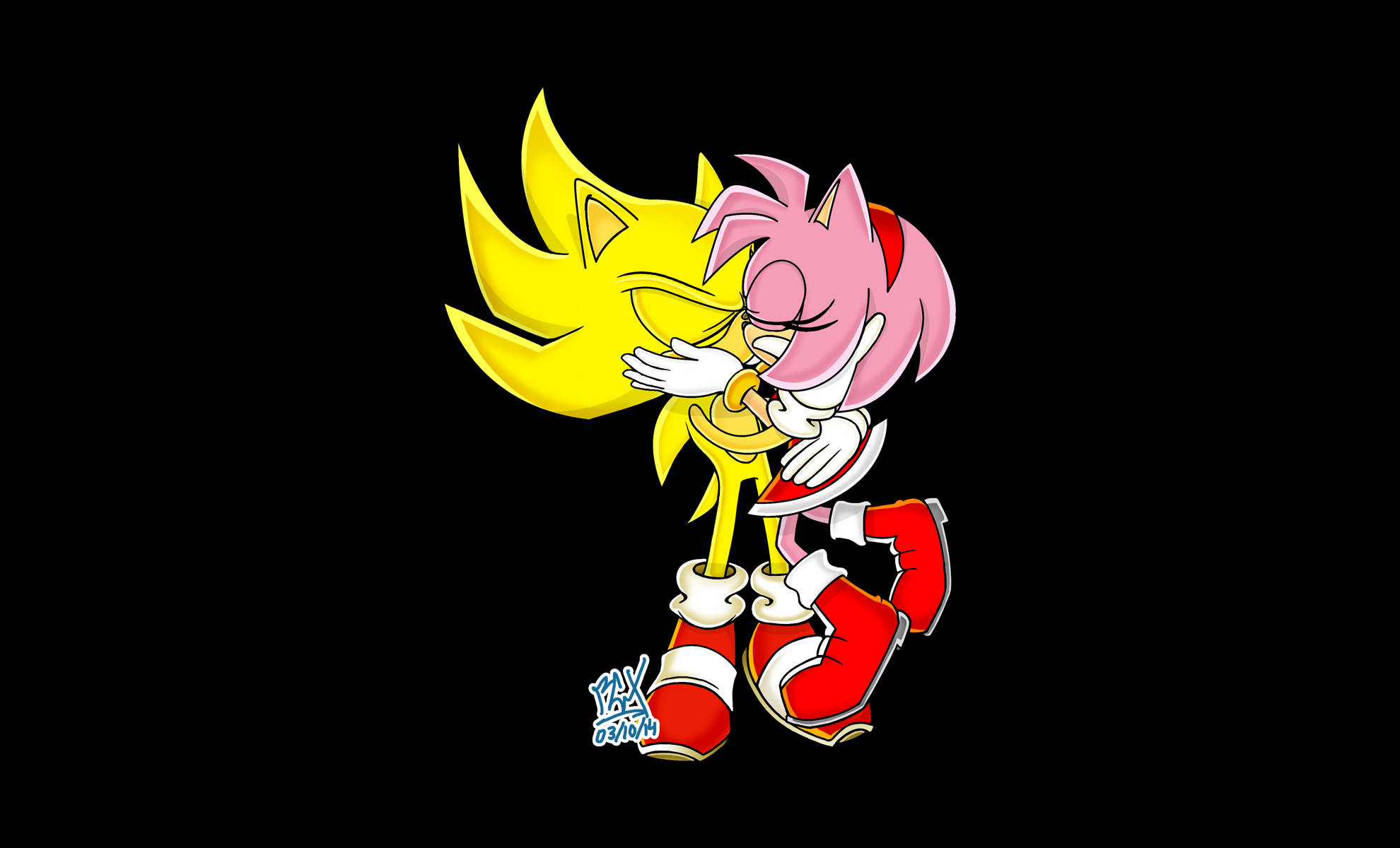 Super Sonic at Amy Rose Wallpaper