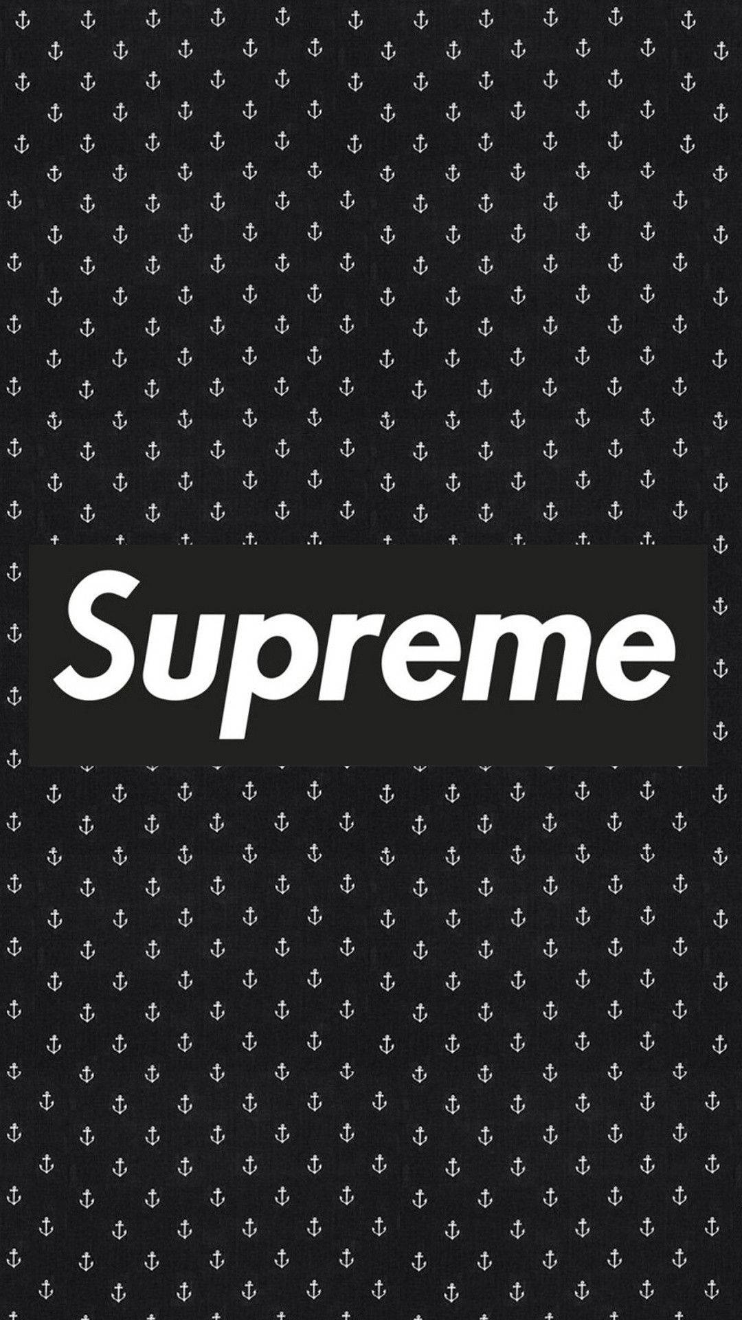 Supreme Brand sa Itim at Puti Wallpaper