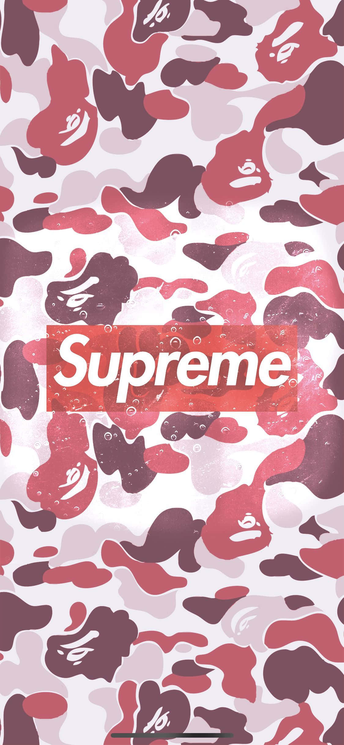 Supreme Designer iPhone Camouflage Pattern Wallpaper