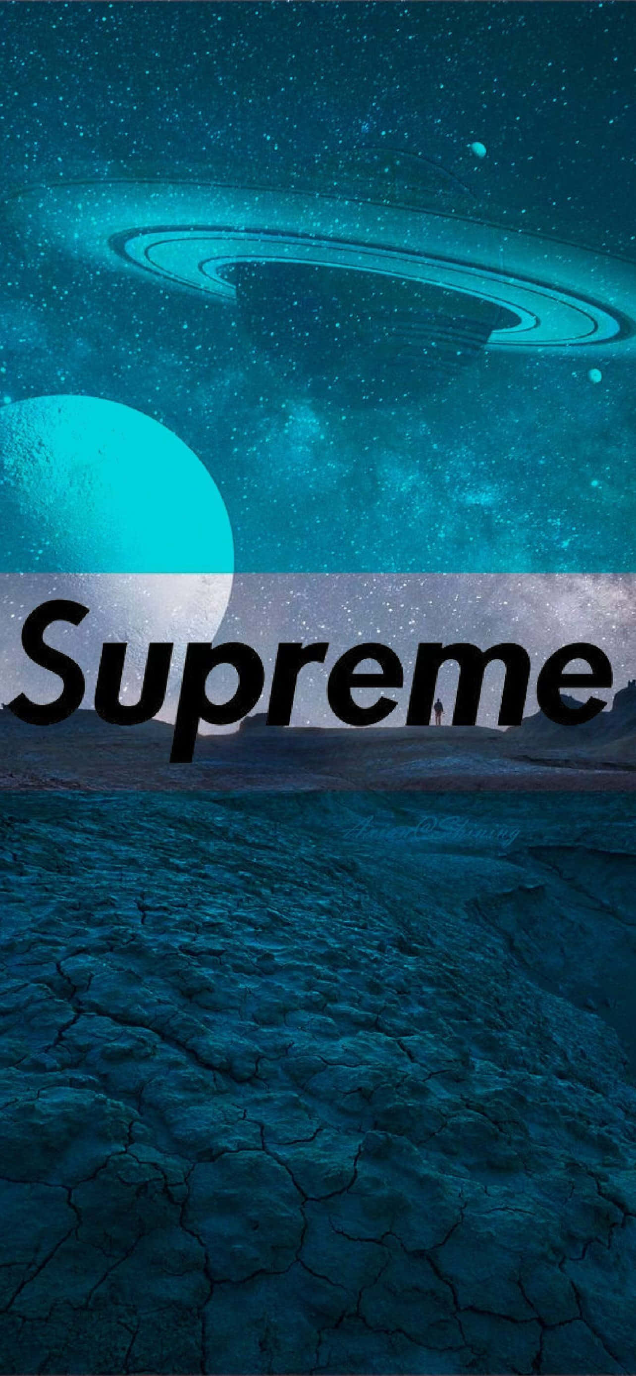 supreme - isang planeta na may asul na langit Wallpaper