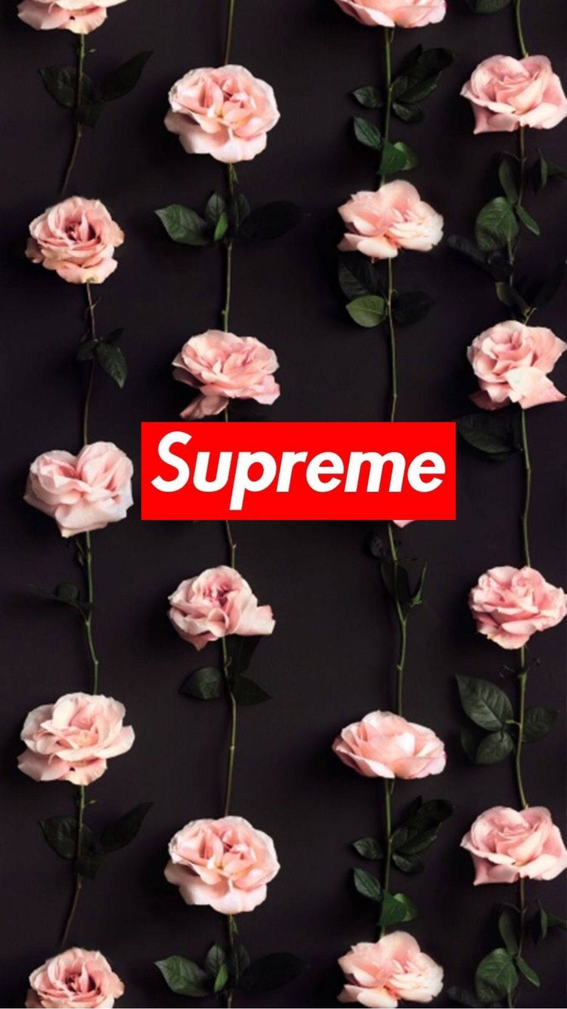 Supreme Pink na Bulaklak Cute para sa iPhone Wallpaper