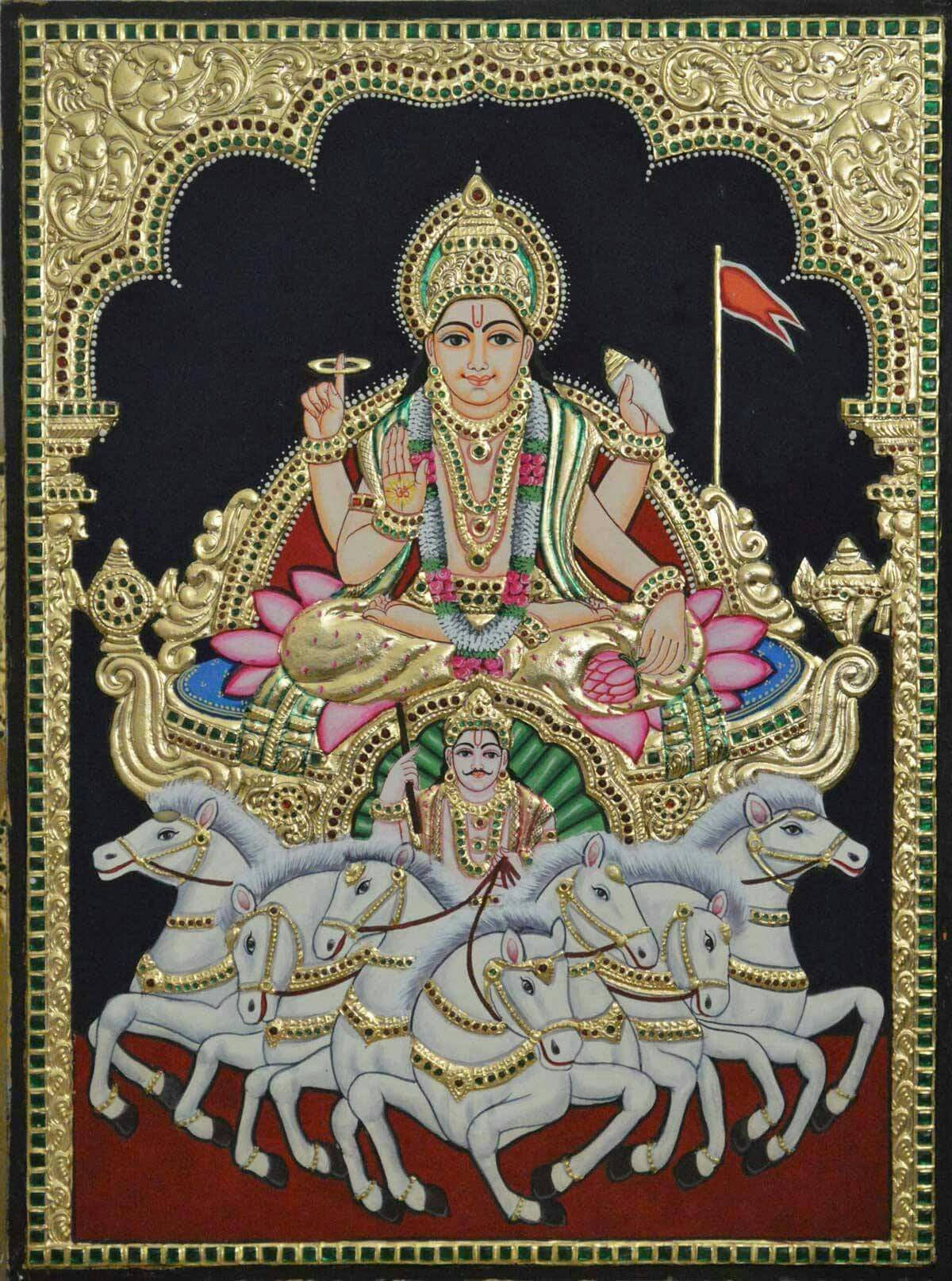 Surya Bhagwan na May Masalimuot na Frame Wallpaper