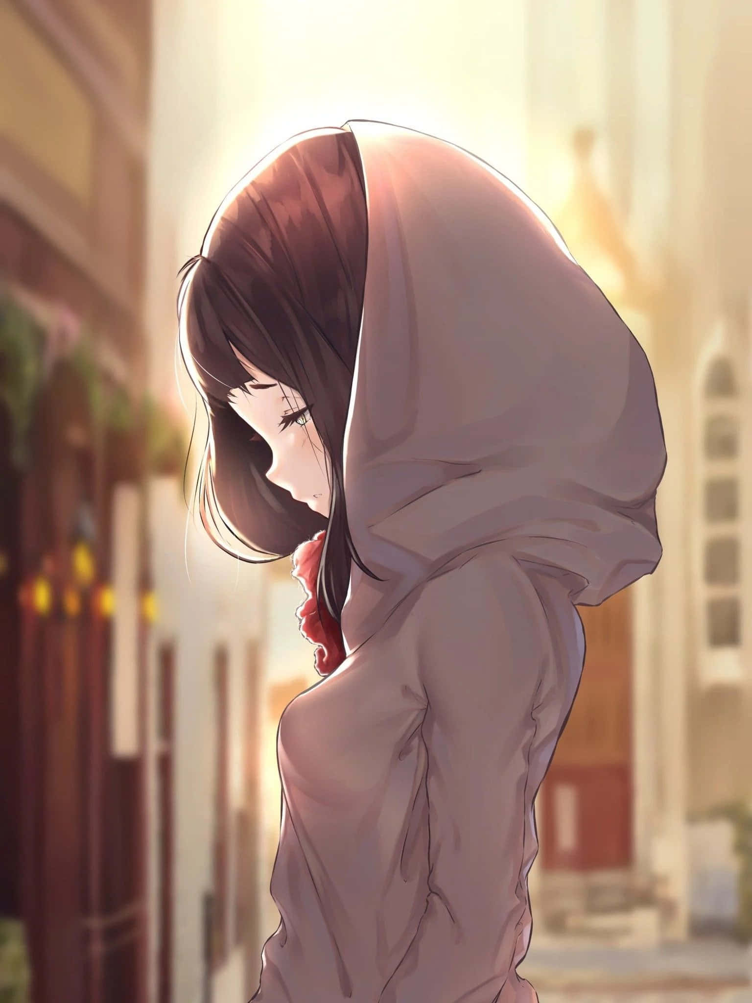 Tagahanga ng anime na naka-istilong hoodie Wallpaper