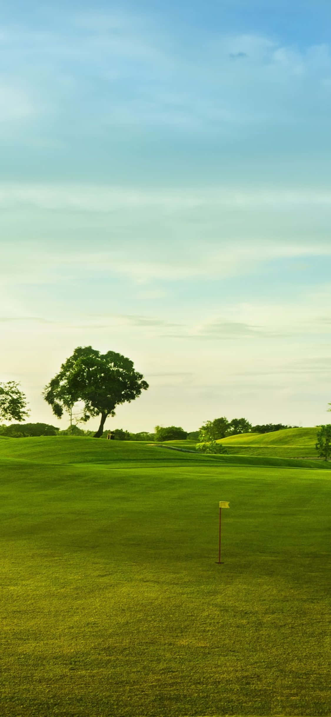 Tahimik na Tanawin ng Golf Course kasama ang iPhone X Wallpaper