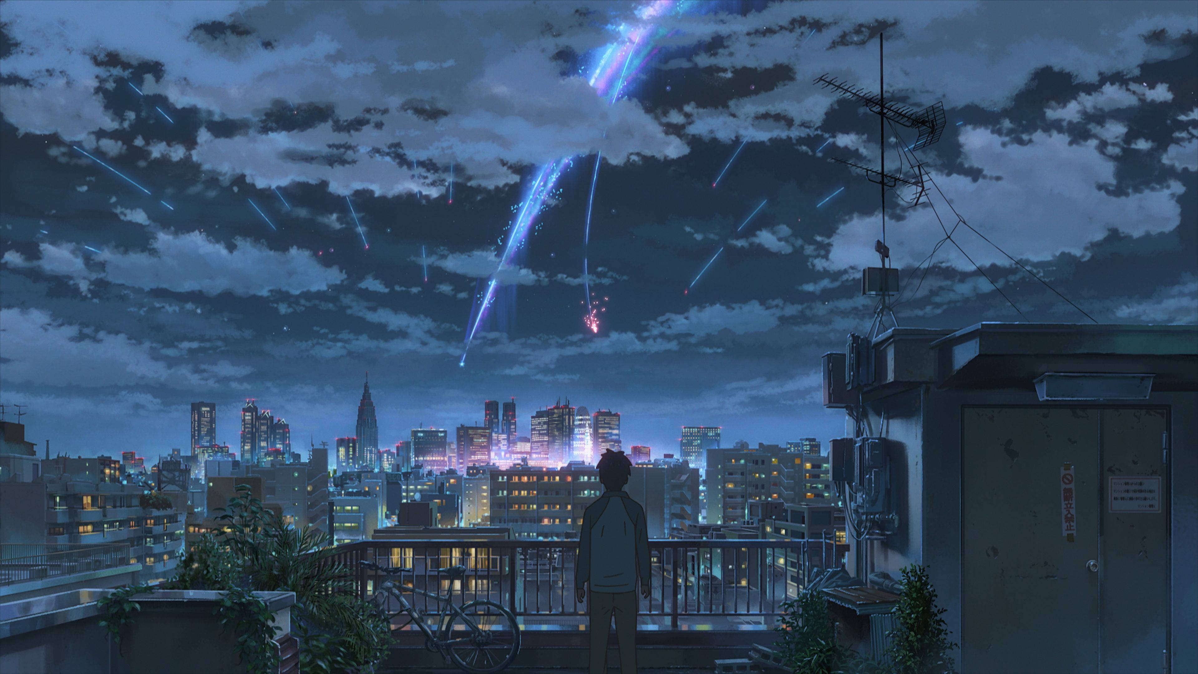 Taki at ang Kometa mula sa Your Name Anime 2016 Wallpaper
