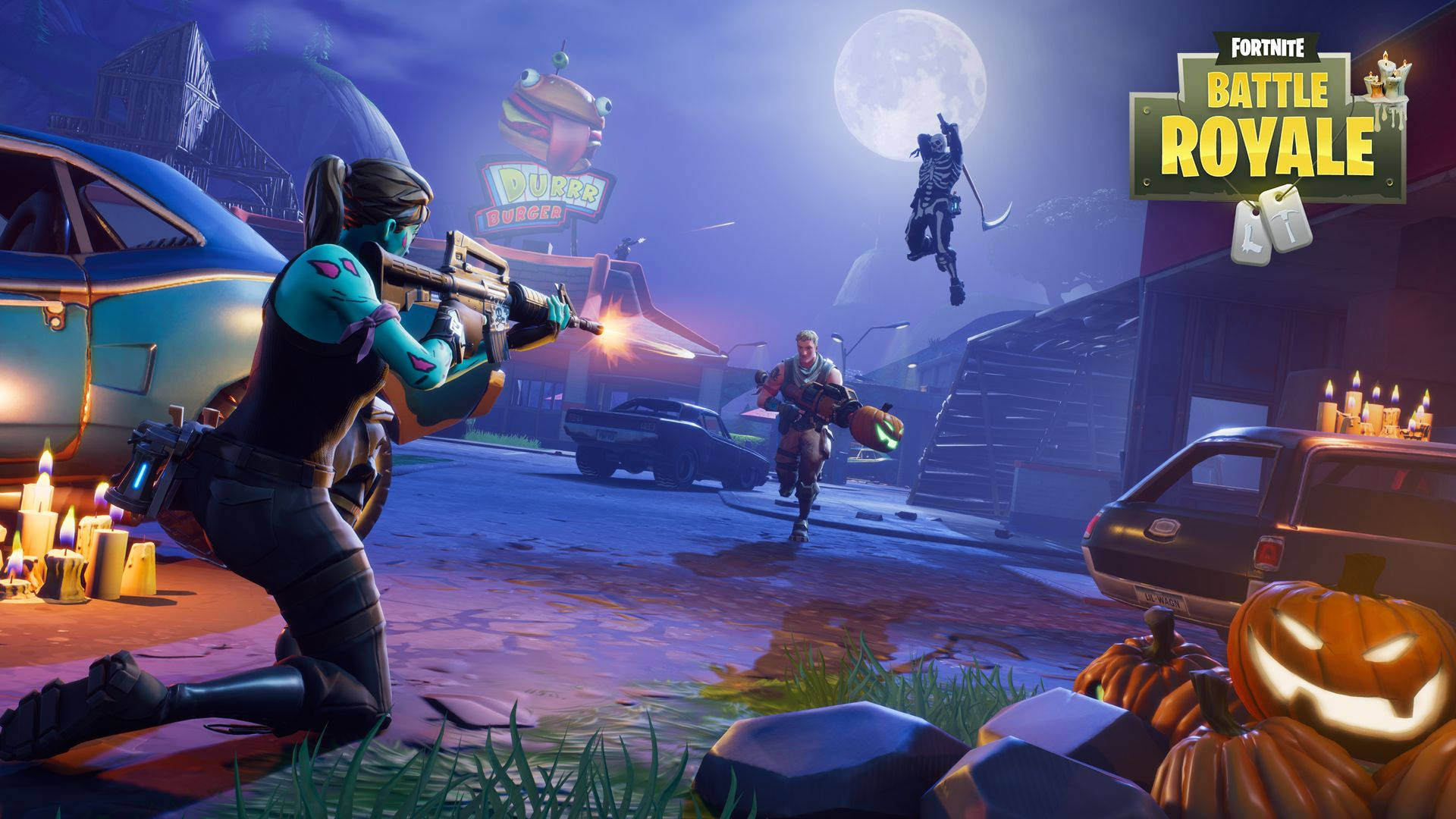 Talunin ang Iyong mga Kaaway sa Halloween Royale ng Fortnite Wallpaper
