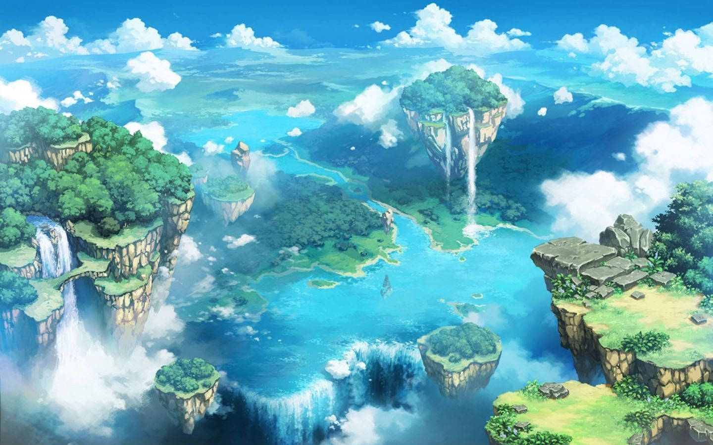 Tanawin ng Abarat Archipelago na Estilo ng Anime Wallpaper