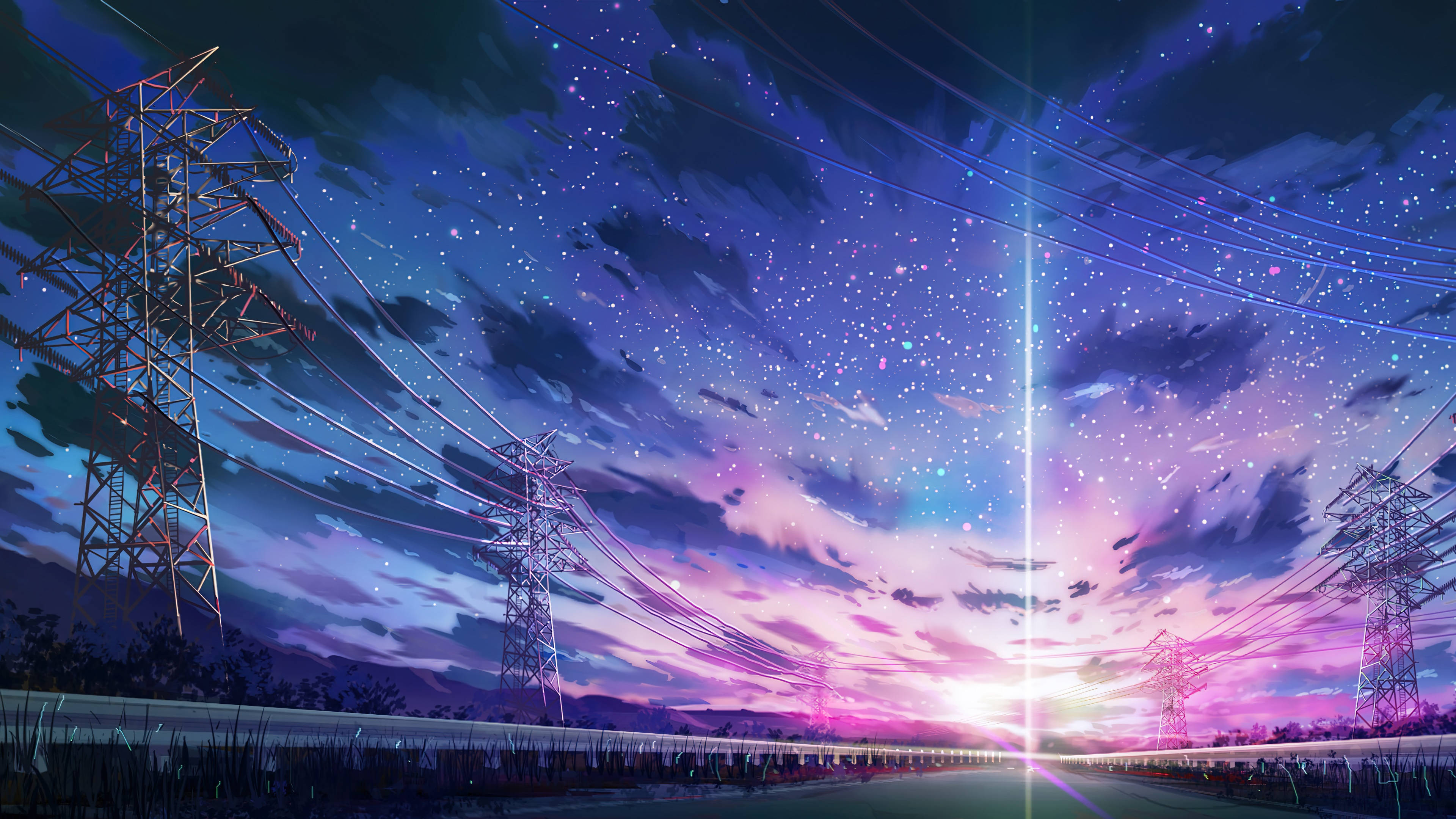 Tanawin ng Anime 4K Liwanag Wallpaper