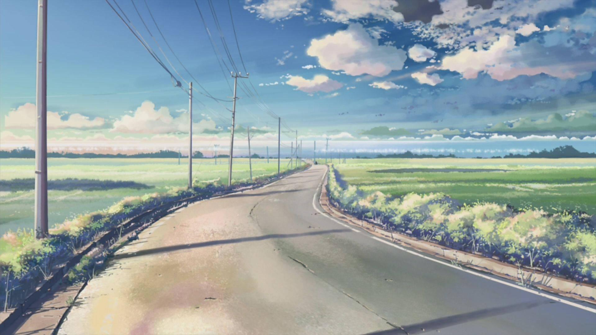 Tanawin ng Anime sa Lansangang-Bayan Wallpaper