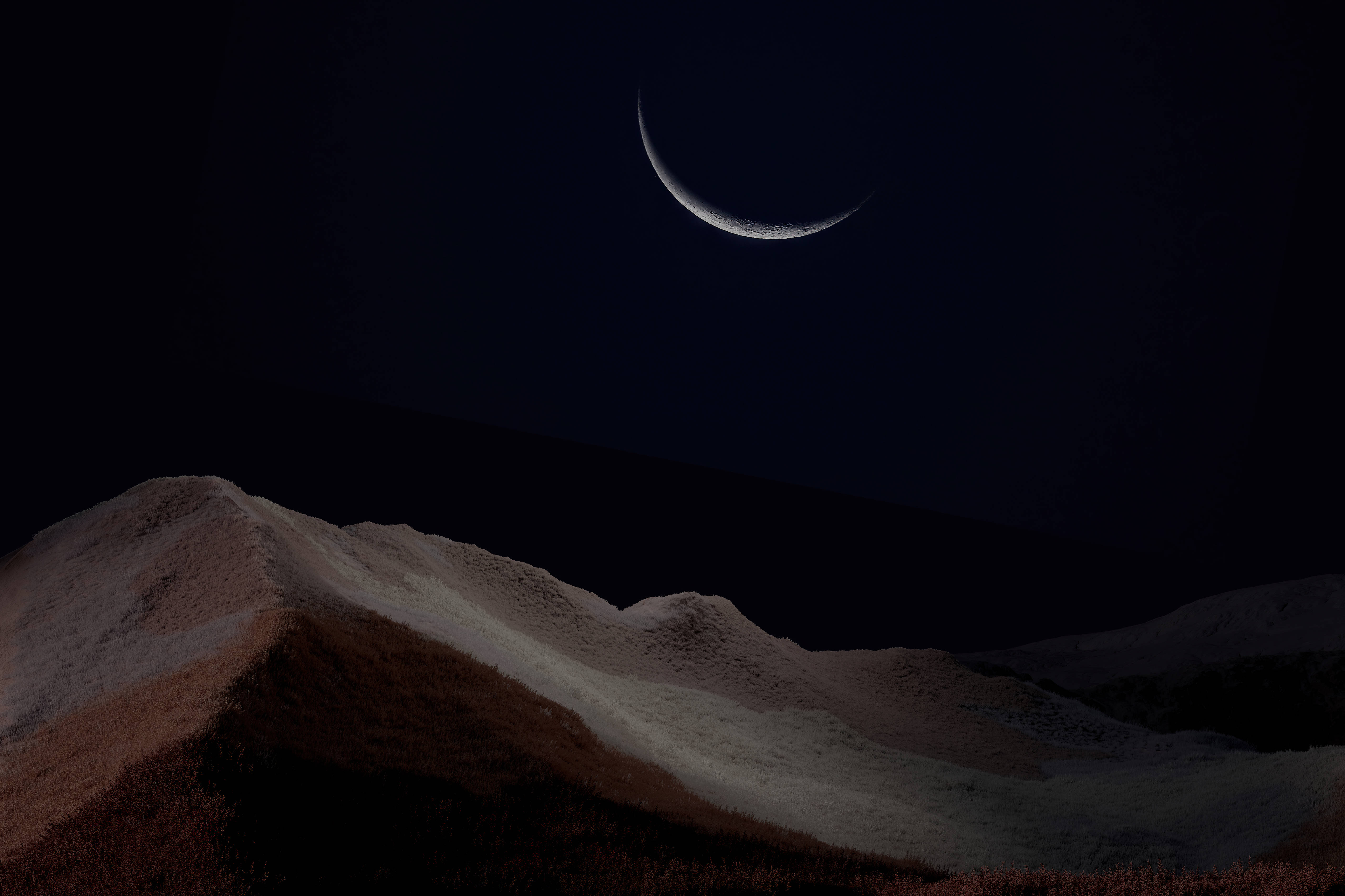Tanawin ng Magandang Gabi ng Buwan Wallpaper