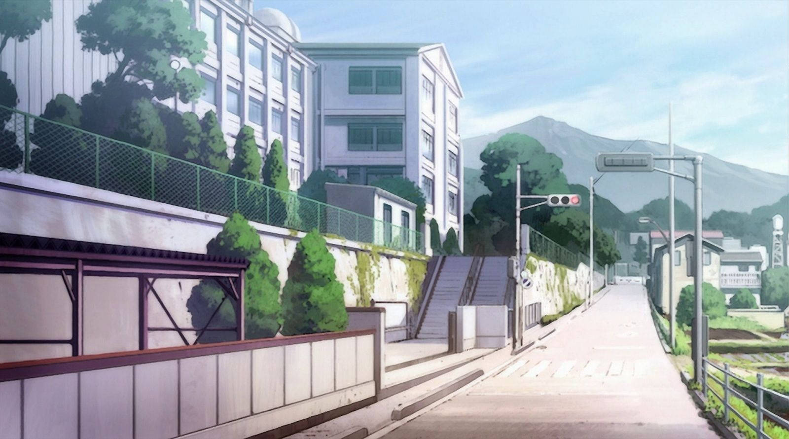 Tanawin ng Paaralan sa Anime Saki Kiyosumi High School Wallpaper