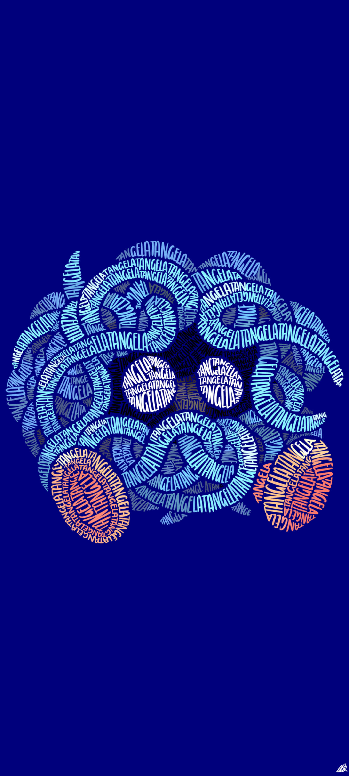 Tangela Word Cloud Art Wallpaper