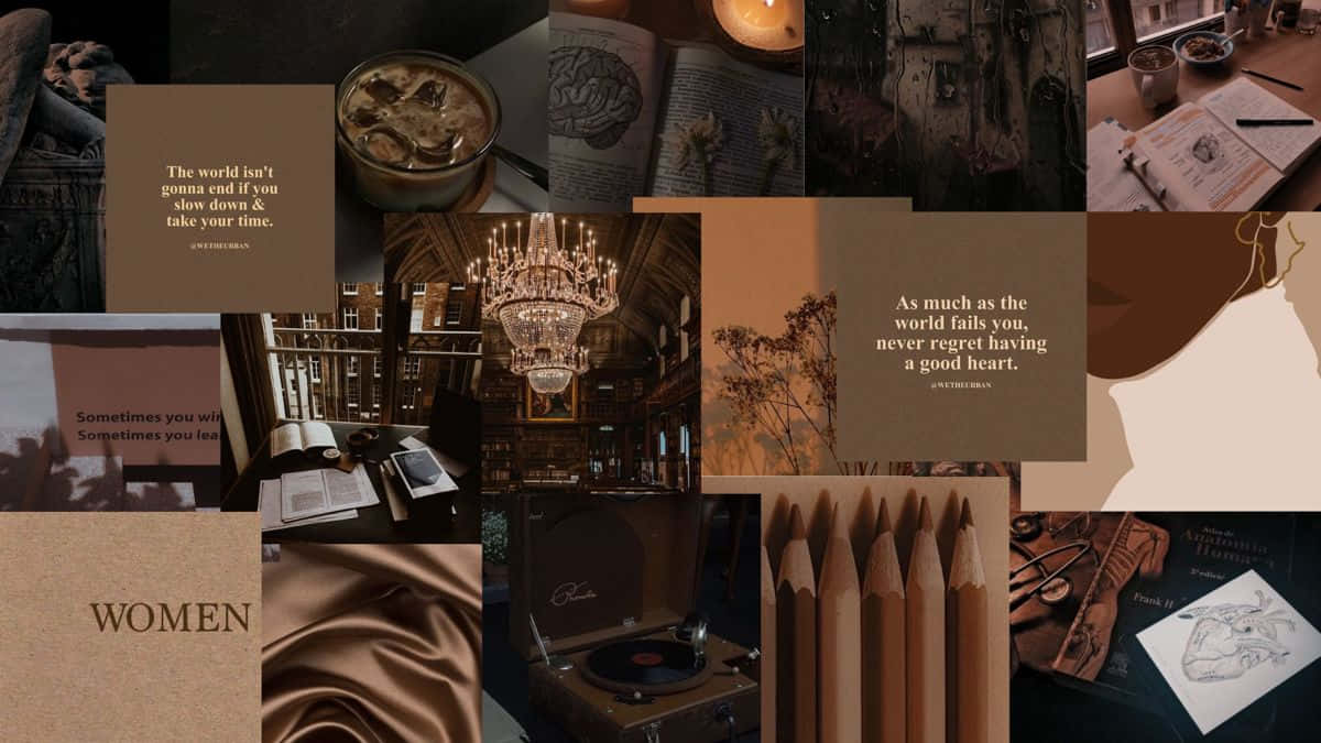 Tangkilin ang simpleng init ng Aesthetic Brown Wallpaper
