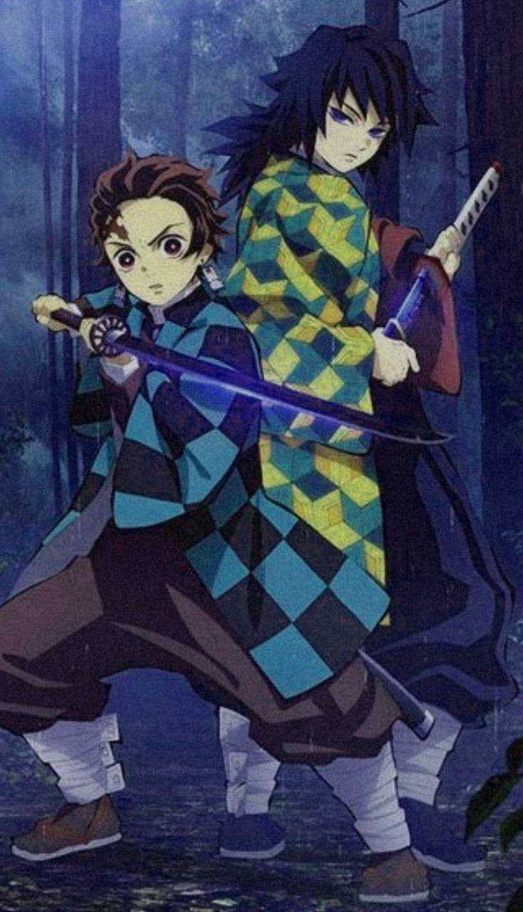 Tanjiro At Giyu Demon Slayer iPhone Wallpaper