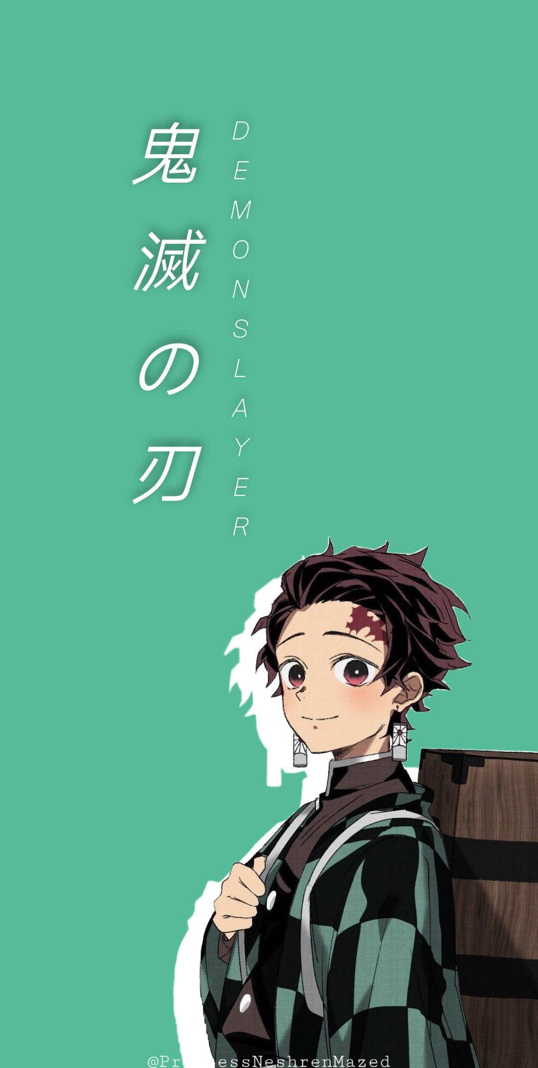 Tanjiro na May Bag Demon Slayer iPhone Wallpaper