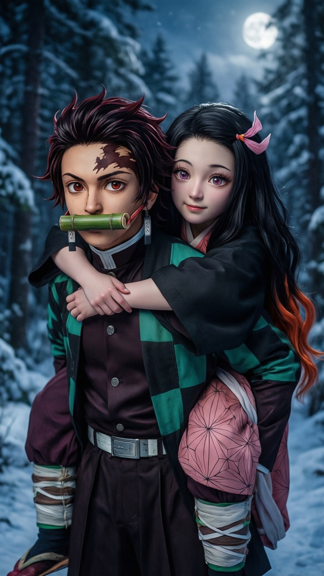 Tanjiro na Si Nezuko Wallpaper