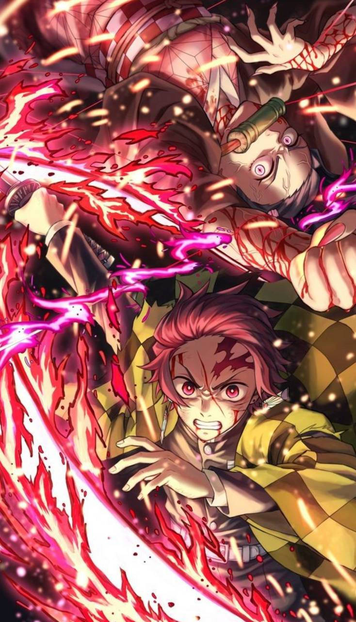 Tanjiro Nagliliyab na Araw ng Demon Slayer Wallpaper