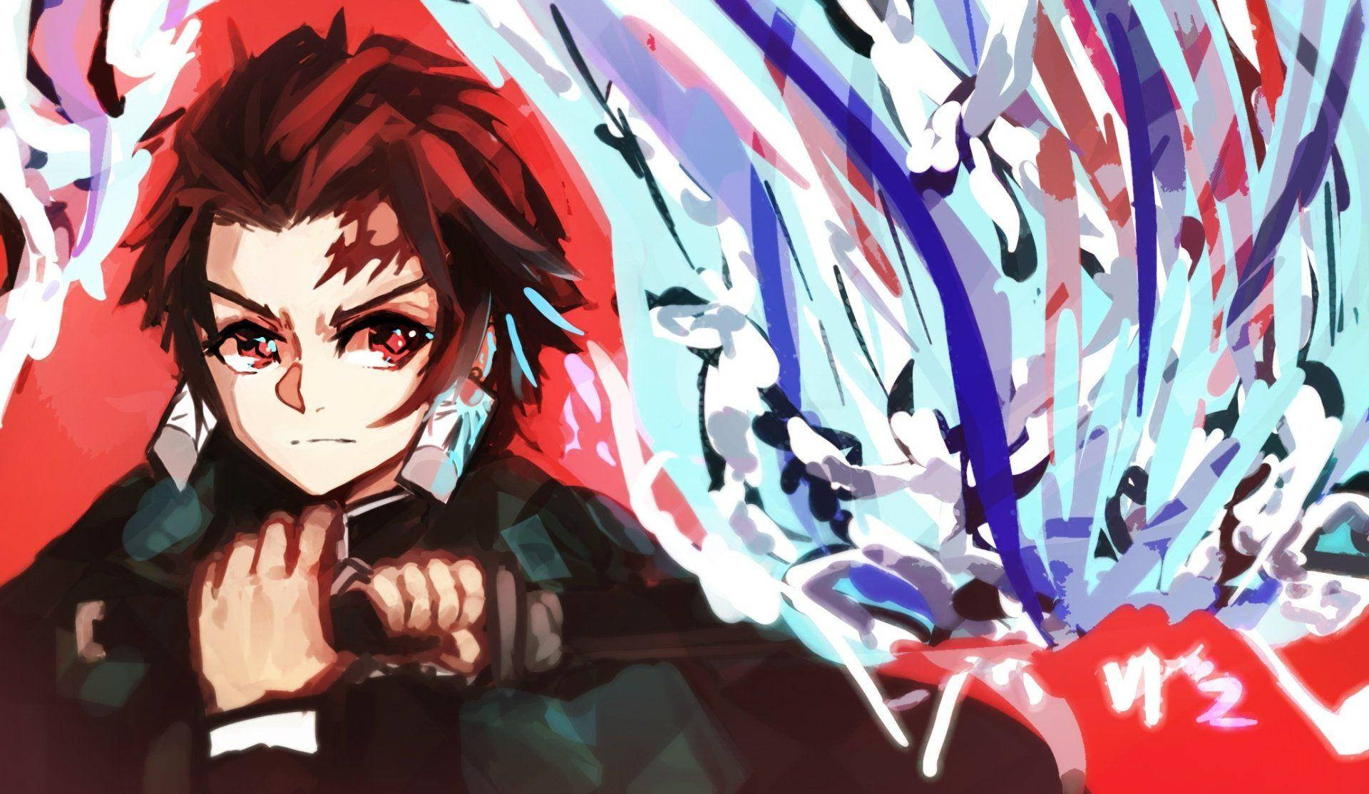 Tanjiro ng Demon Slayer na May Animated na Apoy Wallpaper