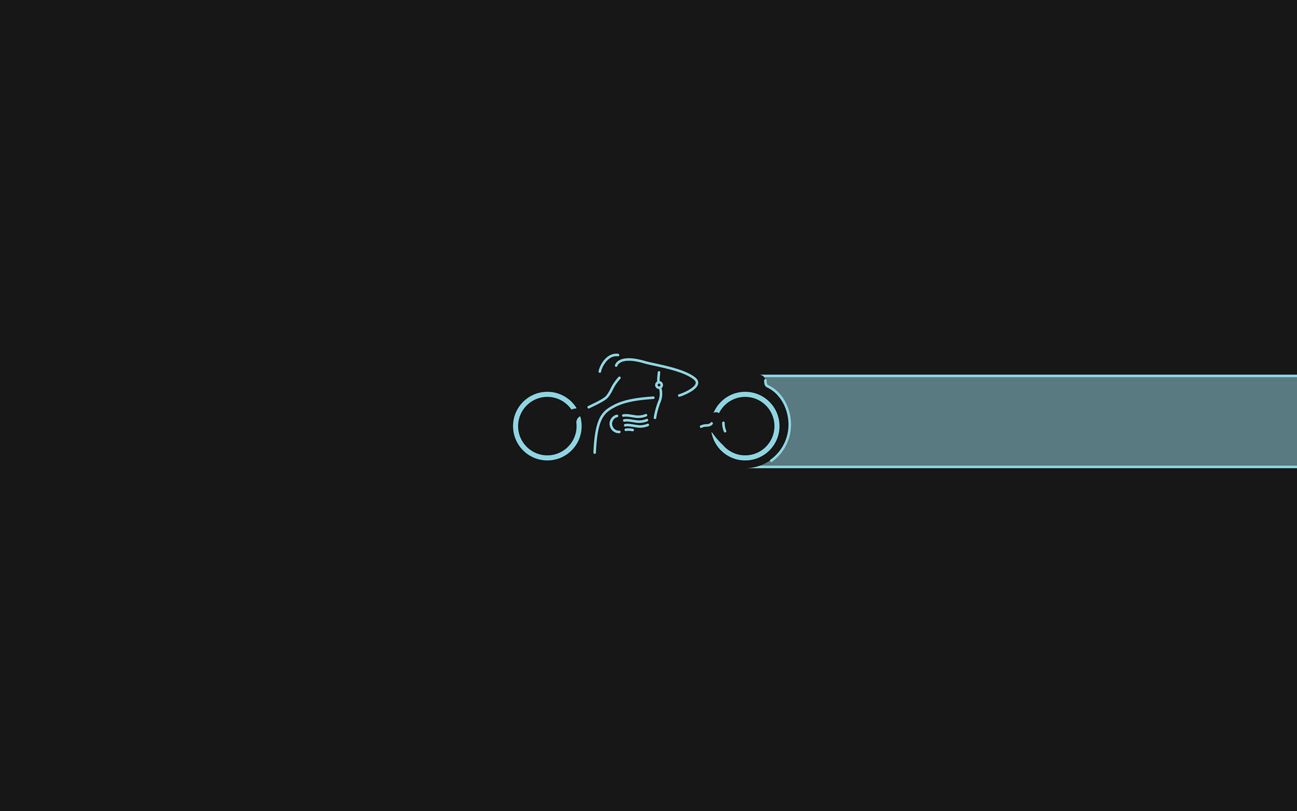 Teal na Biker na Minimalist Wallpaper