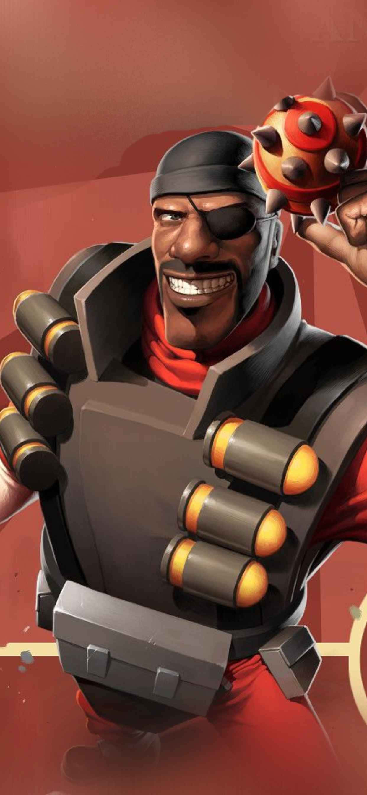 Team Red Demoman iPhone Xs Max Team Fortress 2 Background Wallpaper
