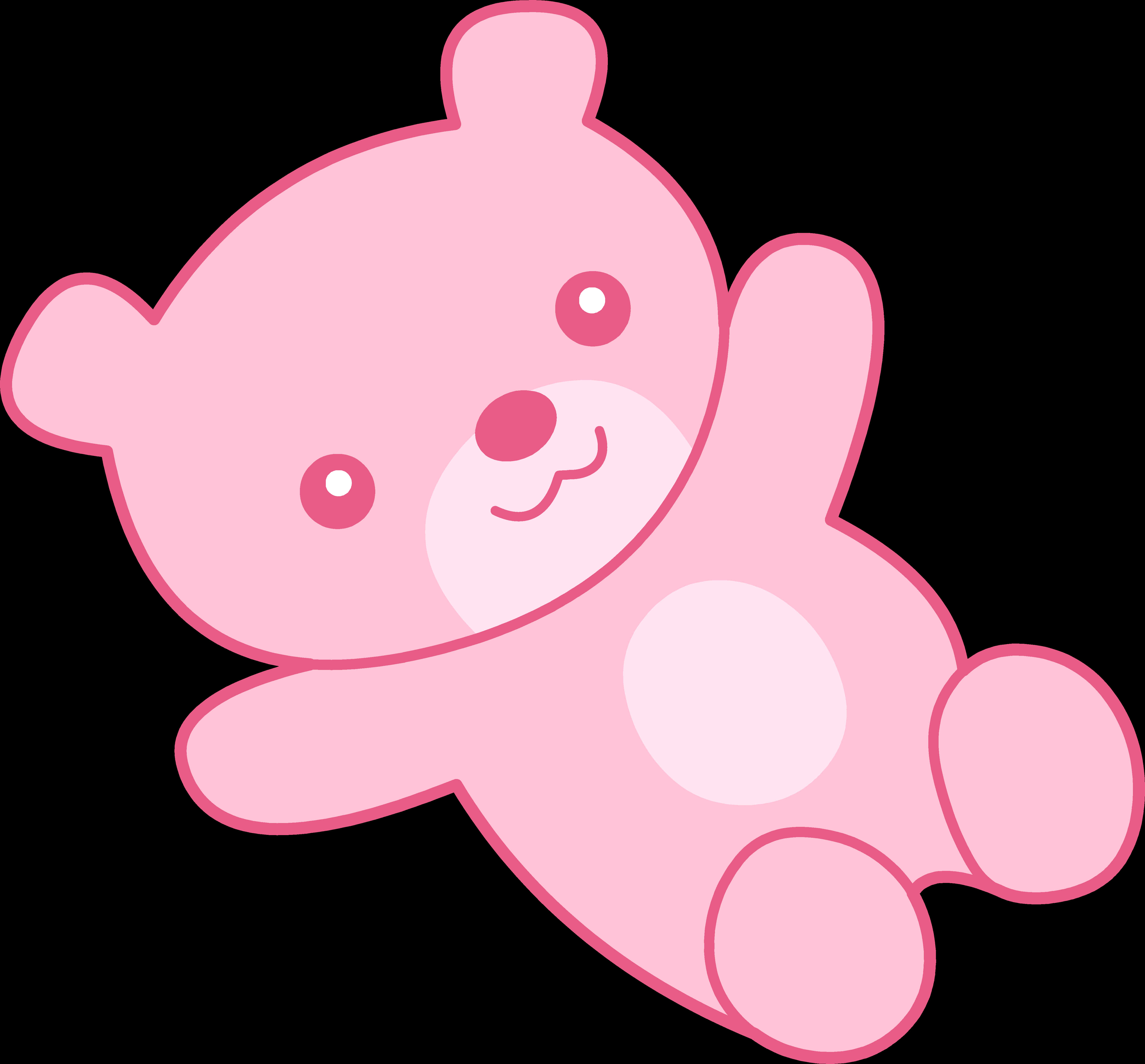Teddy Bear Cartoon na Kulay Rosas Wallpaper