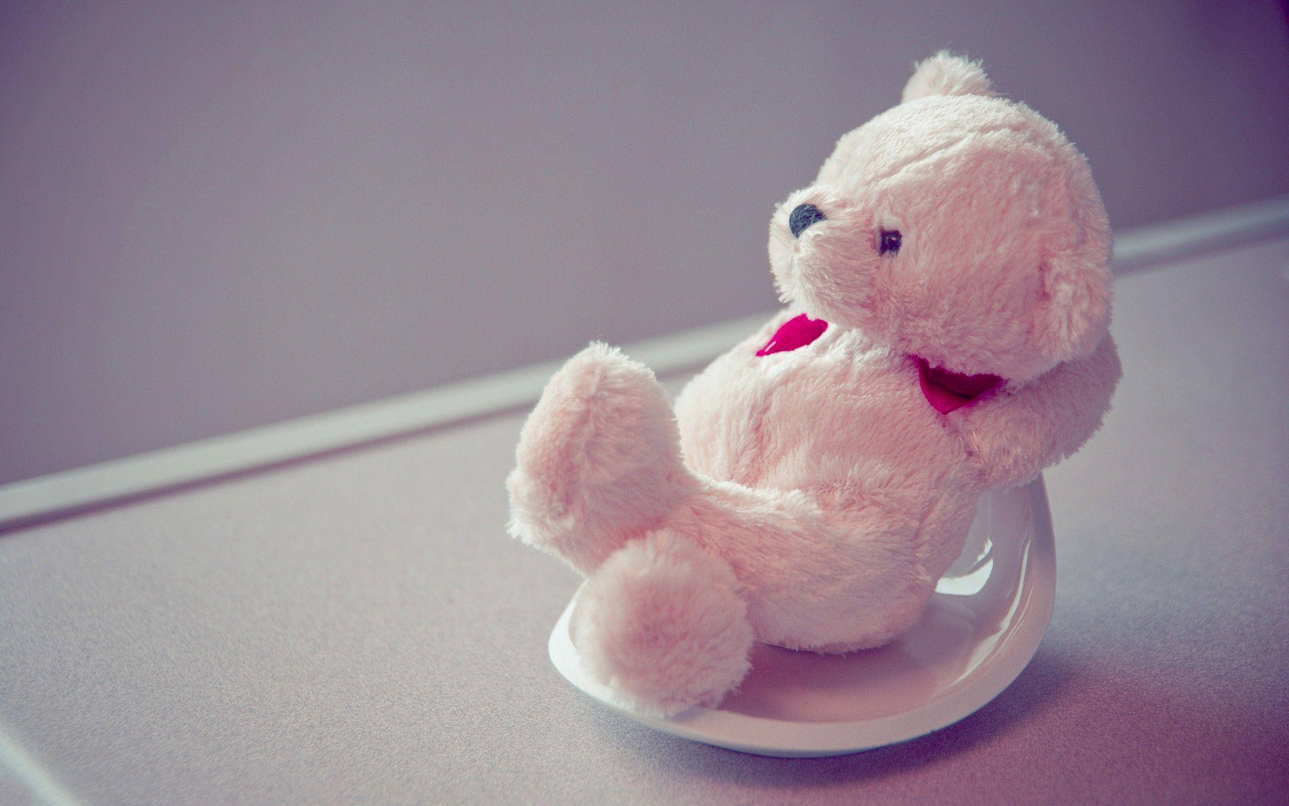 Teddy Bear na Pink na Cute Desktop Wallpaper