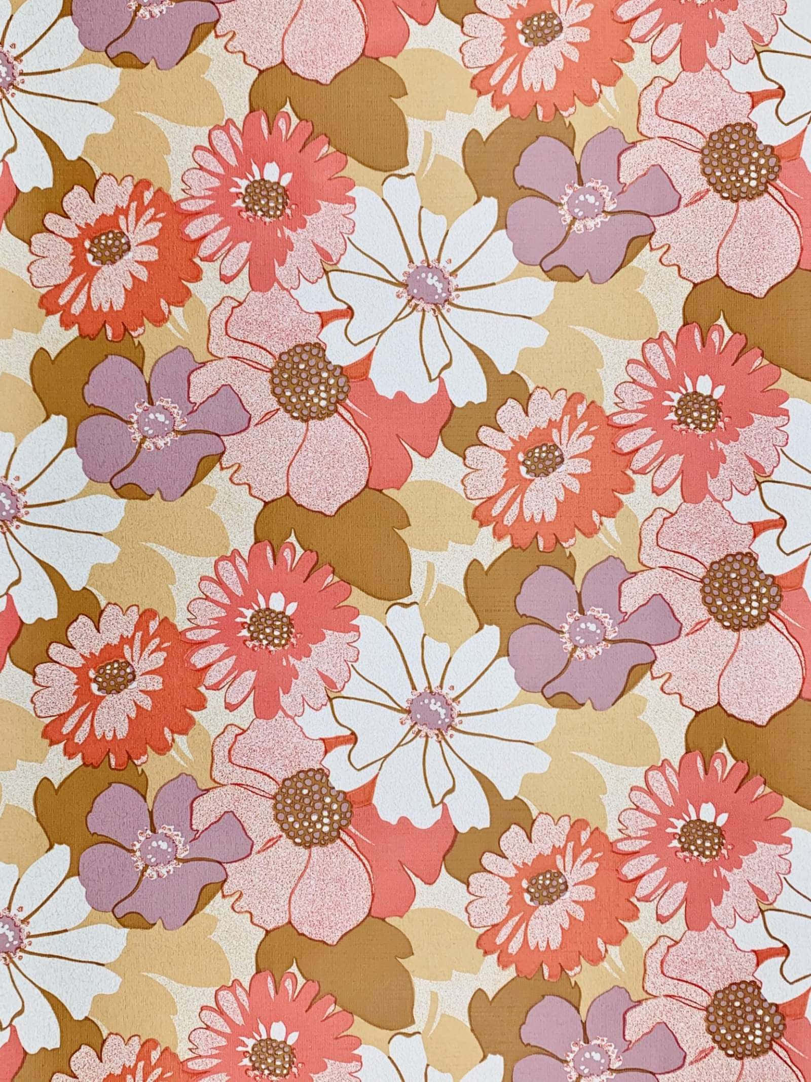 Teleponong Bulaklak na Pastel Pink mula 70s Wallpaper
