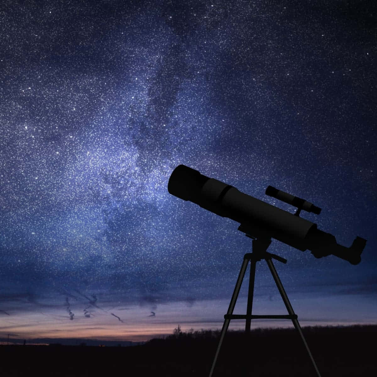 Teleskopyong Pang-astronomiya Laban sa Kalangitang May Bituin Wallpaper