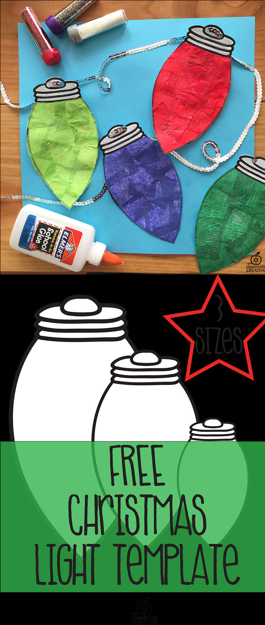Template ng Christmas Light Craft Wallpaper