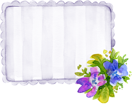 Template ng Frame na May Bulaklak na Watercolor Wallpaper