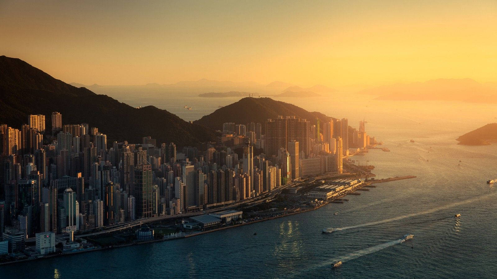 Ang magandang skyline ng Hong Kong Wallpaper